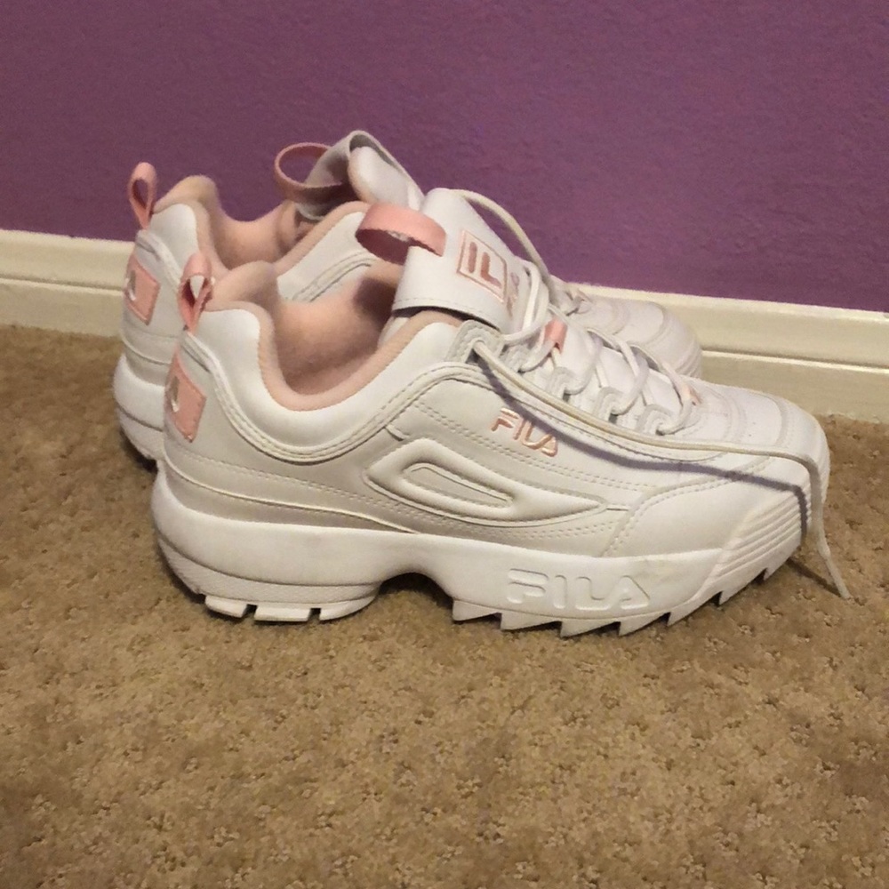 FILAS- white with pink detailing